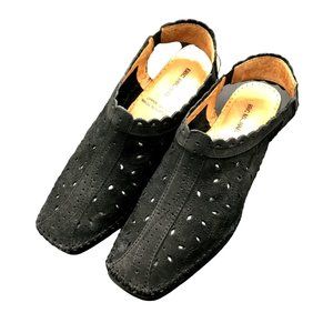 Eric Michaels Women's Suede Leather Shoes Size 40 / 9M Black "MISTY"